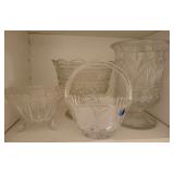 Crystal Basket, Clear Glass Items