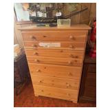American Moulding & Millwork unfinished pine, 5 drawer dresser 45" x 32" x 17"