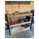 2 particle board storage shelves( excludes contents)