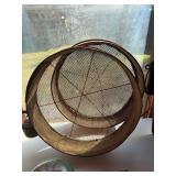 2 Primitive Farm wooden Bentwood grain sieve- sifter