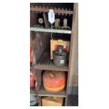 Concrete tools, alternator, 2 gallon metal gas can,