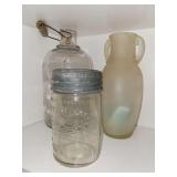 Vintage Glass Jug, Jar, vase