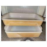 Vintage Fire King Peach Luster Casserole Dishes