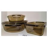 Pyrex Fireside Loaf Pan and Casseroles, Lid