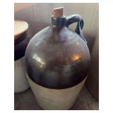 Large stoneware jug w/cork stopper