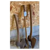 3 antique broad axes