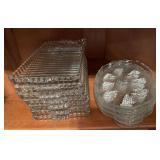7 glass snack trays, 4 oval glass trays