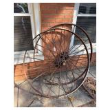 Pr of antique steel wheels