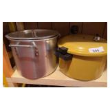 Pressure cooker and large stock pot with ladle
