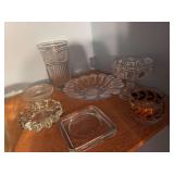 Lot of clear glass items