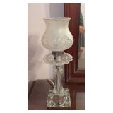 Set of hurricane frosted glass and clear glass lights
