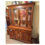 Tell City 2 piece lighted china cabinet 52" x 74" x 19"