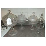 Clear Glass Collection Pedestal Candy Dishes
