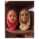 2 ceramic busts