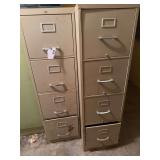 2 metal file cabinets each 4 drawer  62 x 18 x 15. 62 x 25 x 15