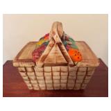 Vintage McCoy picnic basket cookie jar 8.5" x 7.5" x 6", candle