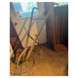 Antique single wheel garden plow/cultivator