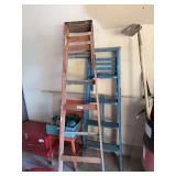 2 wood ladders 5’ and 5 1/2’