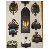 Vintage Cast Iron Matchbox Holders - 8 pieces