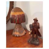 Wood carved seaman and mushroom