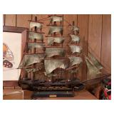 Fragata Espanola ship, canon and old Ironsides marble paperweight