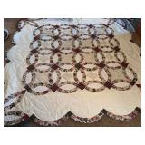 Quilt 85.5” x85.5”,  “Double Wedding Ring “