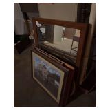 Mirror 32” x 40”, pictures (2 largest 24” x 30”
