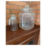 Planters Pennant 5¢ Salted Peanuts Glass Jar from the mid-20th century.  Small planters jar