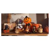 Top shelf of fall decor