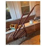 Antique single wheel garden plow/cultivator