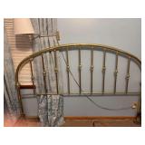 Brass tone headboard and bed frame 76” wide