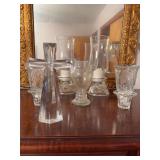 Candle holders, glass cross