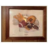 Central Bears Football picture signed , eye chart and riflemen paper