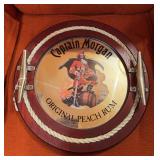 Captain Morgan Original Peach Rum mirrored round tray or wall sign