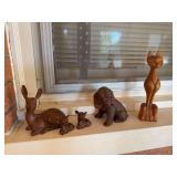 Handcrafted animal carvings