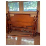 Full size bed frame, head board, foot board, metal side rails