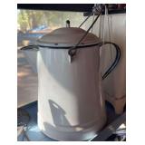 Large granite pitcher with lid
