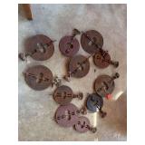 Lot of vintage reversible steel spindles