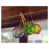 Decorative glass balls with twine