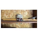 Fly reel,radio, license plates, skinning board