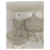 Clear Glass Pedastal Candy Dishes