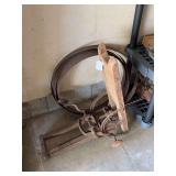 Antique drill press, 4 barrel rings