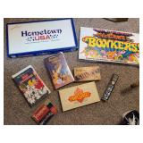 Vintage board games, 2 Walt Disney VHS tapes,