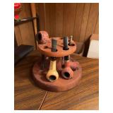 Vintage pipe stand with 4 pipes