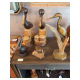 Lot of pelican wooden figures