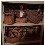 2 shelves of baskets