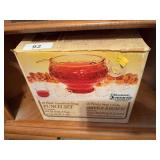 17 piece punch bowl set (missing a cup), 4 punch cups