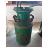Vintage steel milk can with eagle