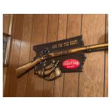 Vintage plastic Falls City Beer “Aim for the Best” wall sign and Black horse Tavern wall plaque