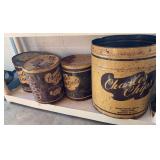 4 vintage Charles Chips and Pretzels can